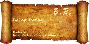 Balog Rafael névjegykártya